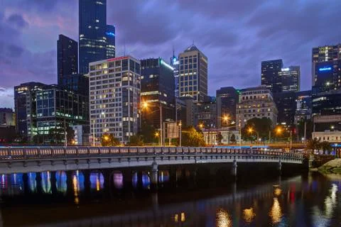 Night in Melbourne Stock Photos