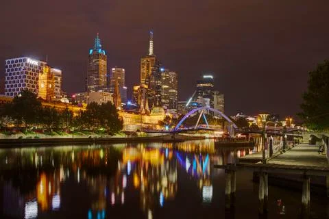 Night in Melbourne Stock Photos