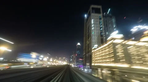 Night metro time lapse Stock Footage 59988521