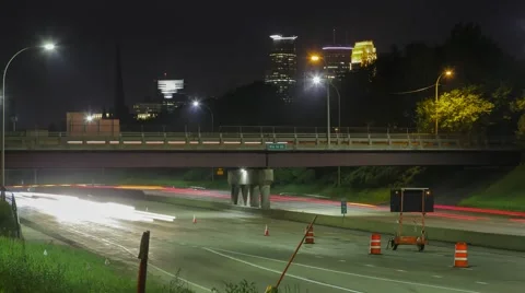 Night Minneapolis Traffic Stock Footage 65322026