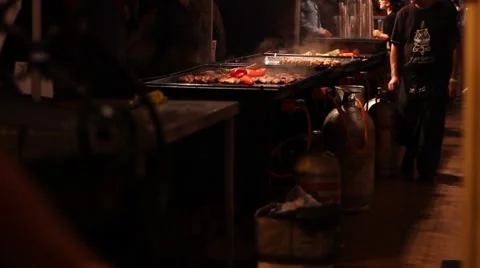 Night Mobile Kitchen Stock Footage 42488442