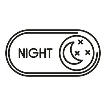 Night mode button with crescent moon and stars Stock Illustration