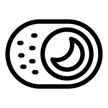 Night mode button showing crescent moon icon for phone Illustrazione stock