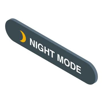Night mode button showing crescent moon for dark theme setting Illustrazione stock
