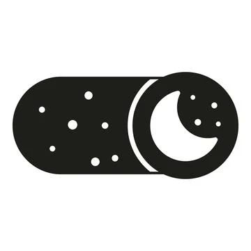 Night mode dark theme crescent moon toggle switch Illustrazione stock