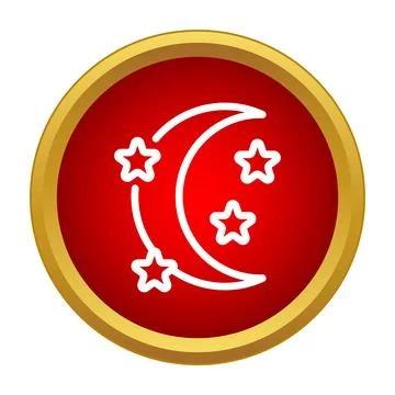 Night mode icon with moon and stars Stockillustratie