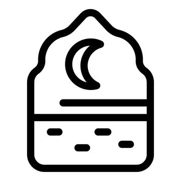 Night mode icon showing a crescent moon and dark sky Ilustração Stock