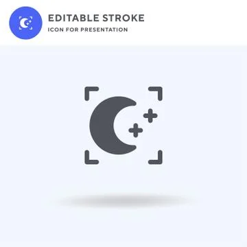 Night Mode icon vector, filled flat sign, solid pictogram isolated on white,  Illustrazione stock