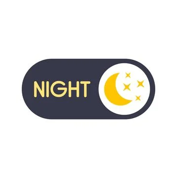 Night mode toggle icon showing moon and stars Illustrazione stock