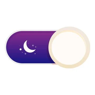 Night mode on off toggle switch button with moon and stars icon Stock Illustration