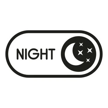 Night mode toggle switch icon with moon stars Illustrazione stock