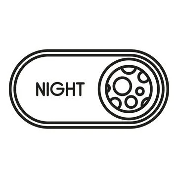 Night mode toggle switch icon showing moon Illustrazione stock