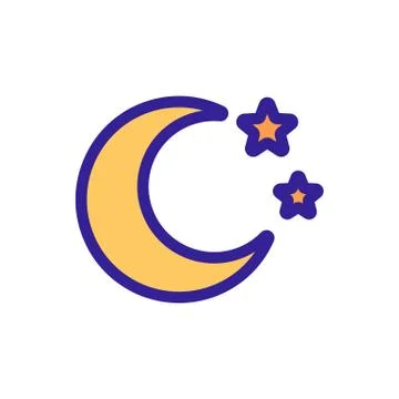 Night month icon vector. Isolated contour symbol illustration 스톡 일러스트