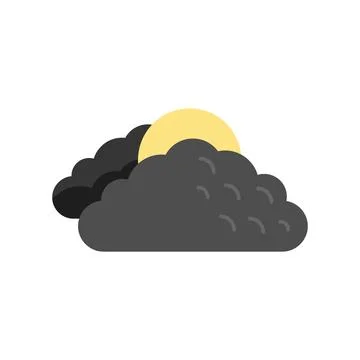 Night moon cloud icon flat vector. Cold sunshine イラスト素材