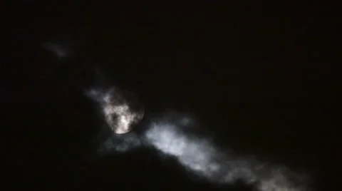 Night the moon in the clouds Stock Footage 64254378