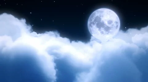 Night moon flight Stock Footage