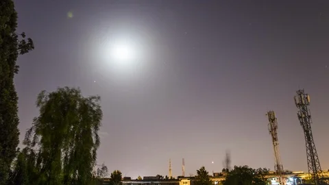 Night with moon Stock Footage 107746167
