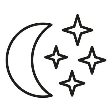Night moon icon outline vector. Sleep problem 스톡 일러스트