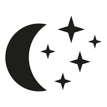 Night moon icon simple vector. Sleep problem 스톡 일러스트