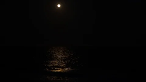 Night Moon Ocean Reflection 1  Stock Footage 108749442