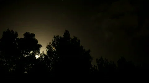 Night moon rise with clouds Stock Footage 797107