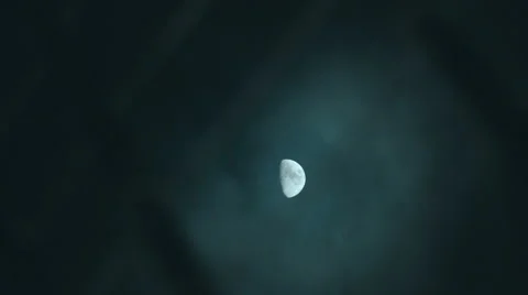 Night. Moon. Ship ropes. Stock Footage 66187417