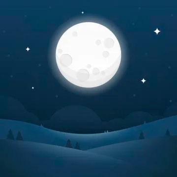 Night moonlight moon galaxy background Stock Illustration