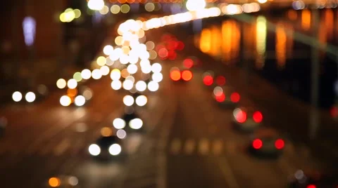Night Moscow Traffic Stock Footage 47605681