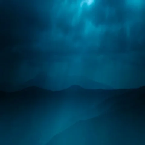 The night mountain on the background of cloud stream. Wide angle. Time lapse Stock Footage 69483764