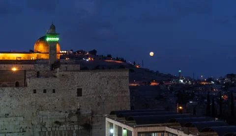 Night on the mountain of Jerusalem Stock Photos