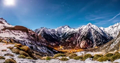 Night Mountain Motionlapse 4k Stock Footage 60010392