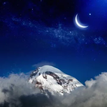 Night in mountain Stock Photos