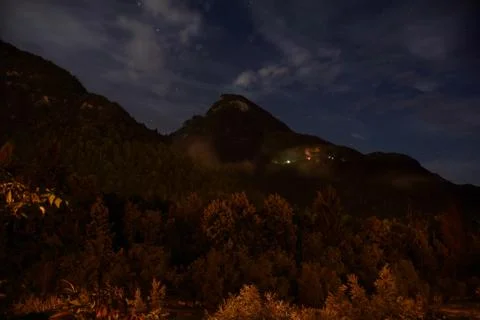 Night mountain 库存照片