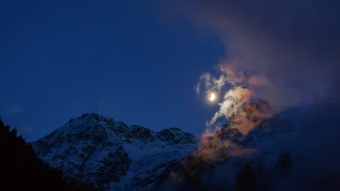 Night in the mountains Stock Footage 98757015