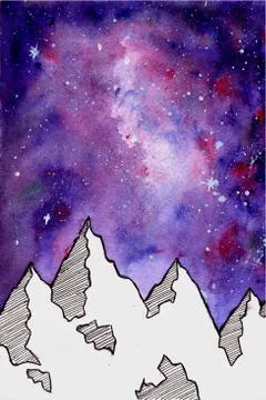 Night mountains Illustration