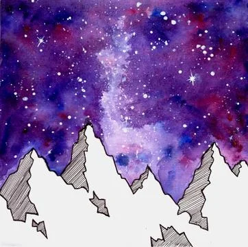 Night mountains Illustration