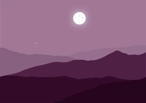 Night mountains vector Stock Illustration