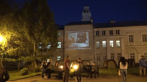 Night of Museums in the city of Vitebsk. Stock Footage 103852243