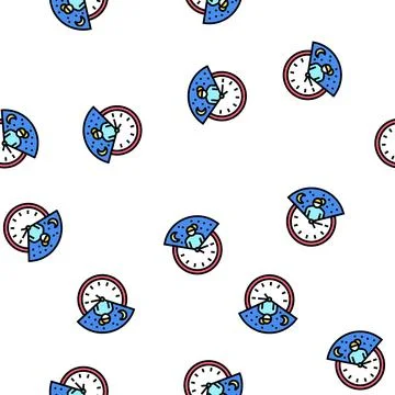 Night nanny vector seamless pattern Illustrazione stock
