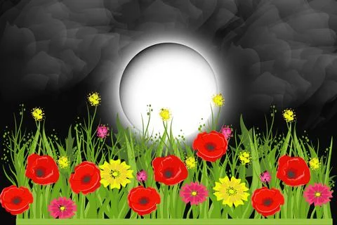 Night nature scenery. Stock Illustration