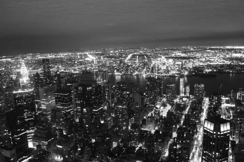 Night NYC B&amp;W Stock-Fotos