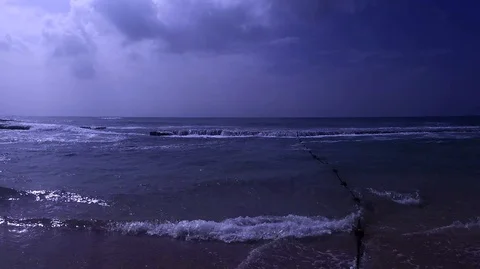 Night ocean waves Video stock 116666830