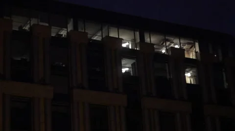 Night office work at night Stock Footage