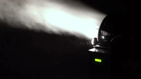 Night operations for artificial snow making Stock Footage 219431266