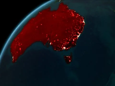 Night over Australia Ilustração Stock