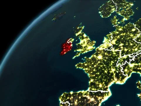 Night over Ireland Ilustração Stock
