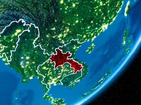 Night over Laos Ilustração Stock