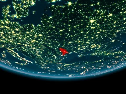 Night over Moldova on Earth Ilustração Stock