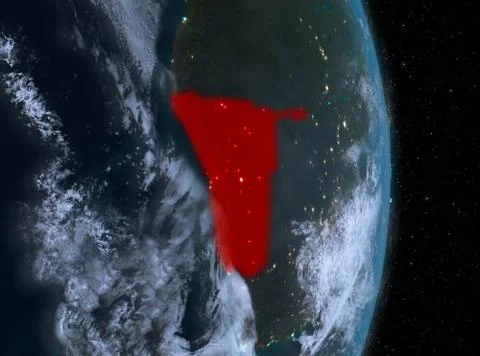Night over Namibia on Earth Ilustração Stock