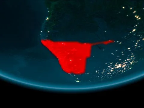 Night over Namibia on Earth Stock Illustration